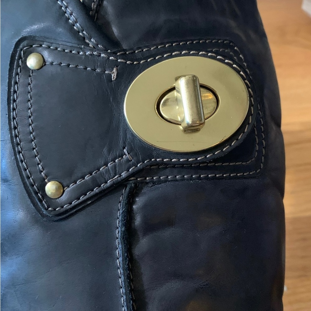 Coach Black Leather Boots w/ Buckle - Picture 5 of 6